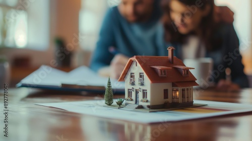 Miniature House Model with People in Background created by ai