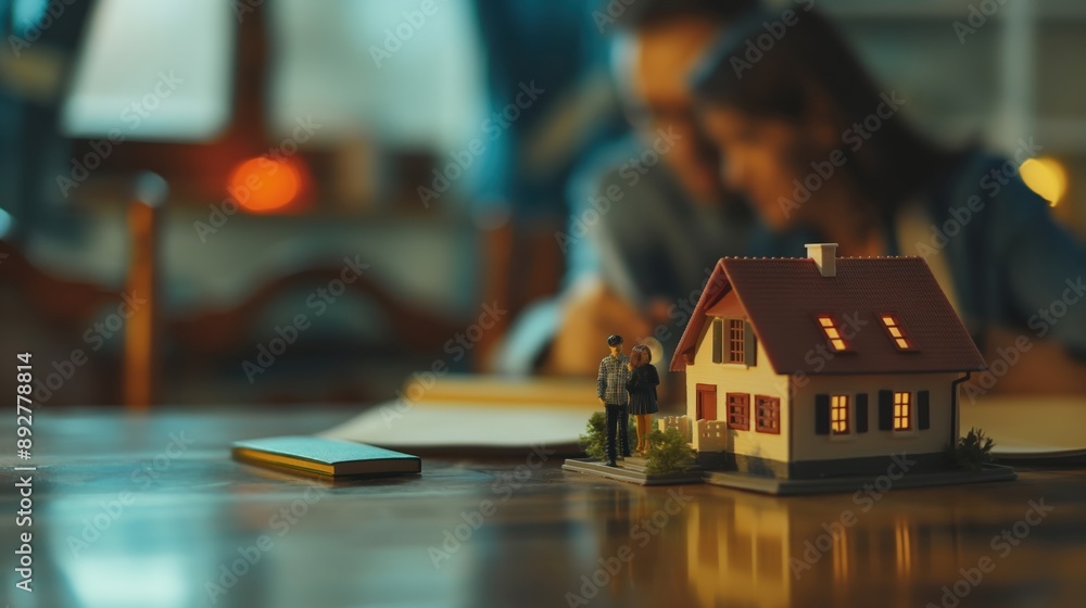 Miniature House Model with People in Background created by ai