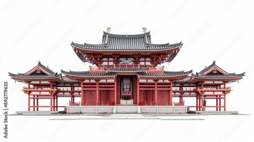 Obraz premium Byodo Temple in Japan displayed on a white background