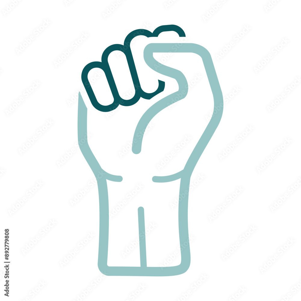 Obraz premium Fist raised up vector isolated icon