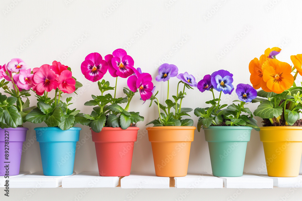 Colorful Pansy Flowers in Pots Colorful Pansy Flowers in Pots