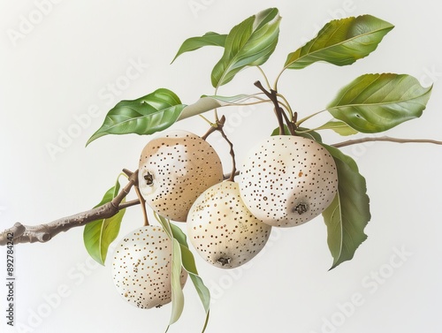 The Delicate Beauty of Asian Pear Nashi Hosui, Pyrus pyrifolia in AR 4:3 photo