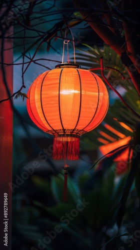 chinese new year background with lamps and bokeh lights 3d illustration