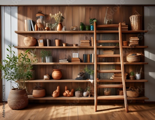 old wooden shelves