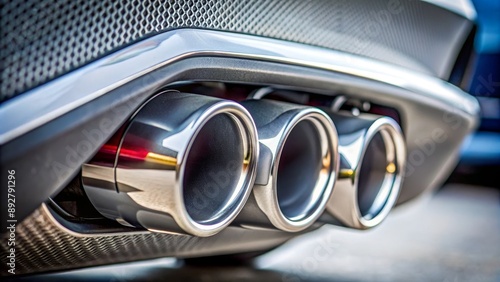 Close-up of a Car's Chrome Exhaust Pipes, automobile , exhaust , performance , chrome