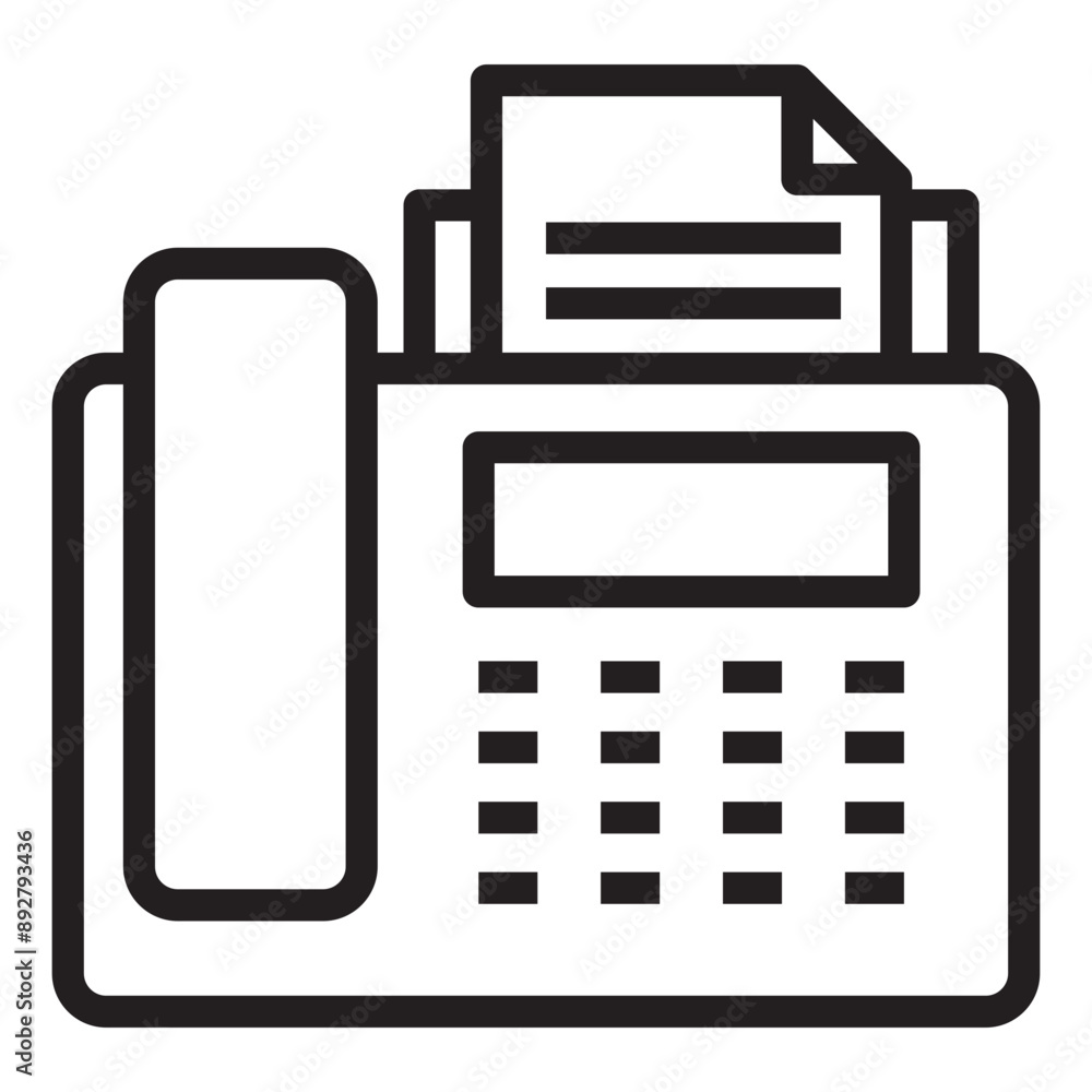 Fax machine line icon. Fax machine line icon.