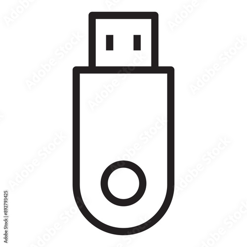 USB drive line icon.
