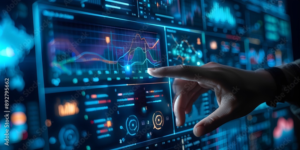 Technological hand accessing digital graphs for statistical analysis Technological hand accessing digital graphs for statistical analysis