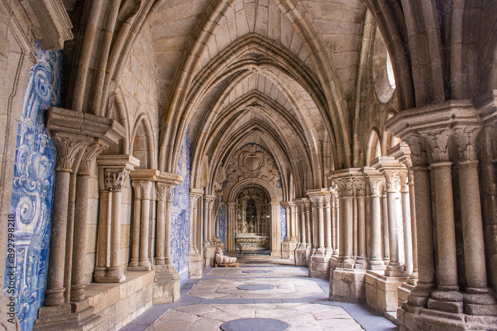 interior with blue drawings in the church Igreja do Carmo in portugal interior with blue drawings in the church Igreja do Carmo in portugal