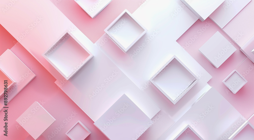 White and Pink Geometric Cubes in Abstract Design
White and Pink Geometric Cubes in Abstract Design