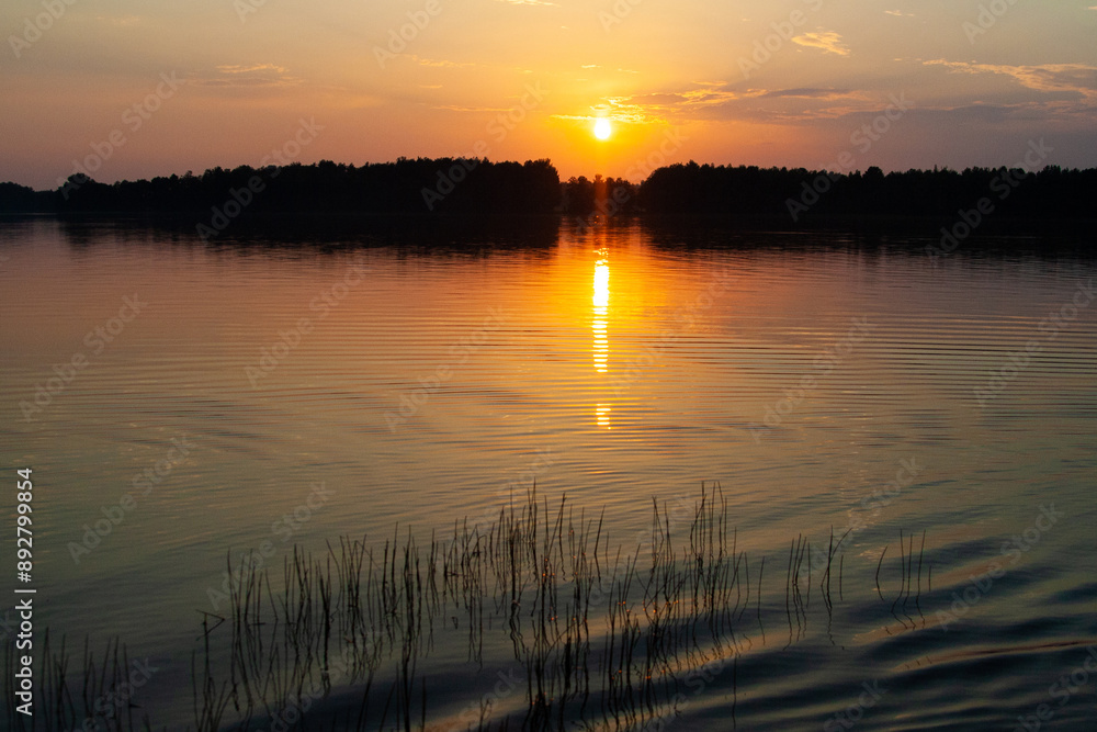 beautiful and picturesque sunset landscape on the lake beautiful and picturesque sunset landscape on the lake