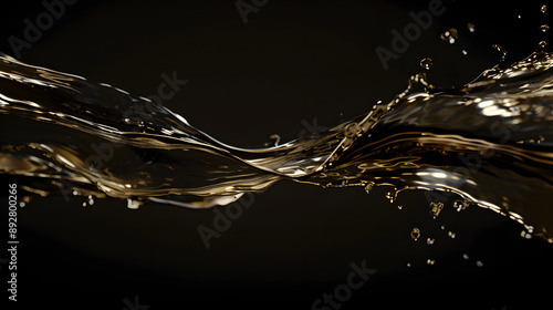 Hyper-Realistic Water Ribbons Flowing in Air photo