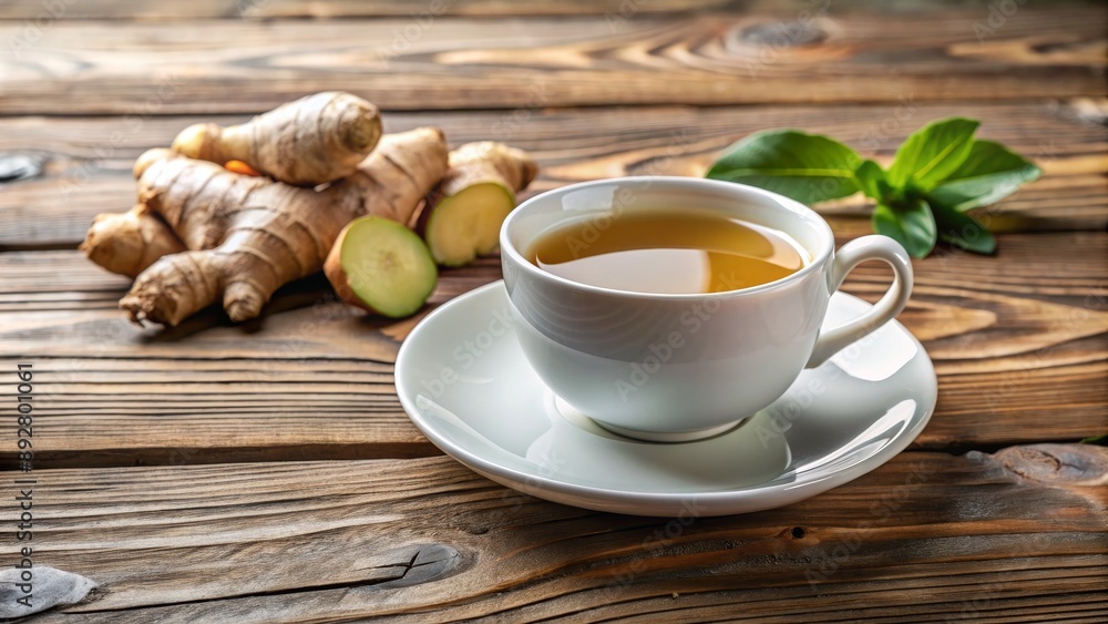 A Cup of Ginger Tea on Wooden Background, Ginger, Tea, Herbal, Healthy A Cup of Ginger Tea on Wooden Background, Ginger, Tea, Herbal, Healthy