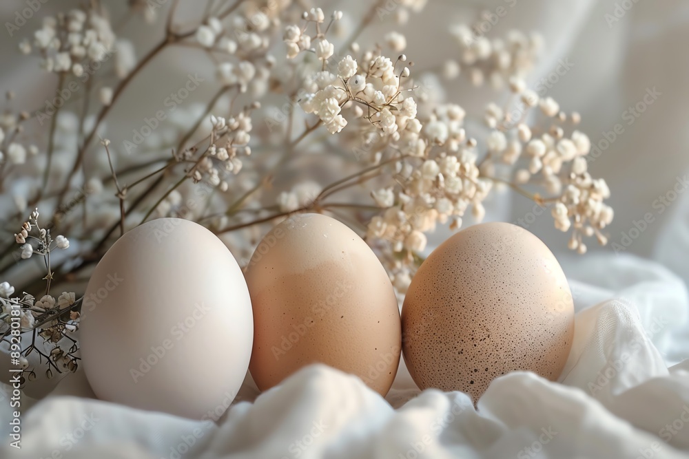 6 Softcolored background with chicken eggs and natural elements, capturing the essence of nature 6 Softcolored background with chicken eggs and natural elements, capturing the essence of nature