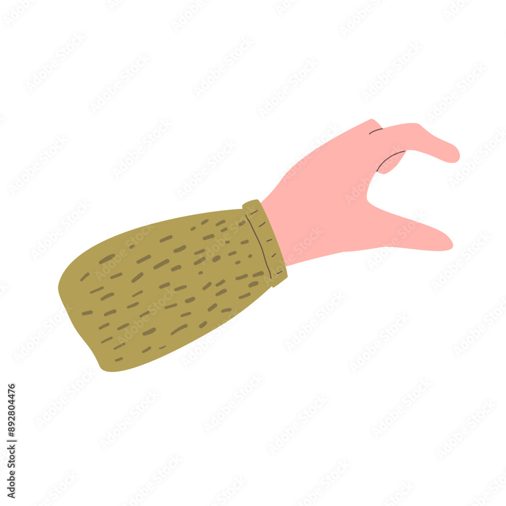 Hand isolated on white background. Vector hand drawn flat collection illustration Hand isolated on white background. Vector hand drawn flat collection illustration