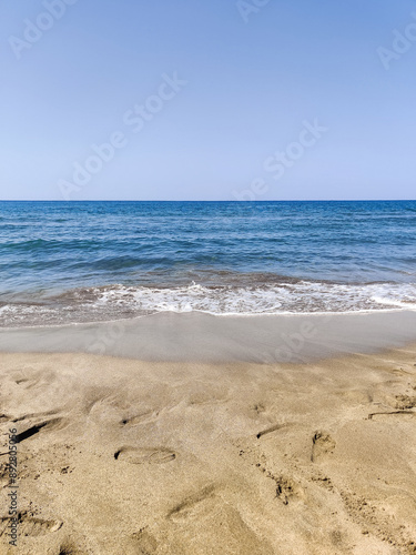 beautiful landscape of a sandy beach on the sea