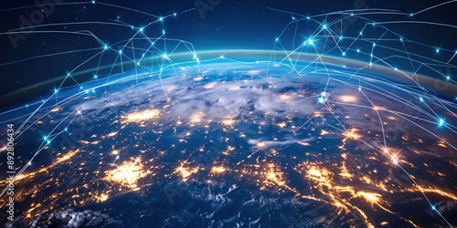 Global Connectivity Network from Space created by ai