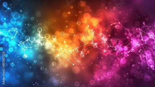 Colorful Background of Molecular Structure and DNA Communication