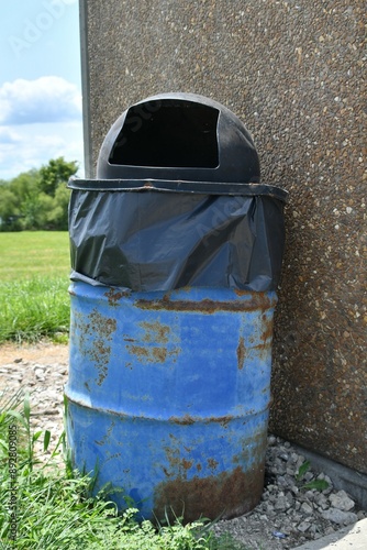 Blue Trash Can photo