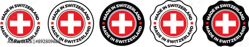 Made in Switzerland flag icon, Vector illustration. EPS10