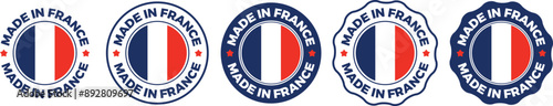 Made in France labels icon, made in the France logo, France flag , France product emblem, Vector illustration