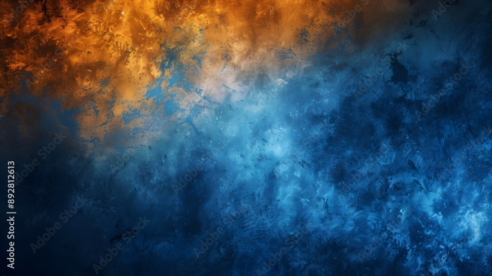 Obraz premium A blue and orange background with a blue sky.
