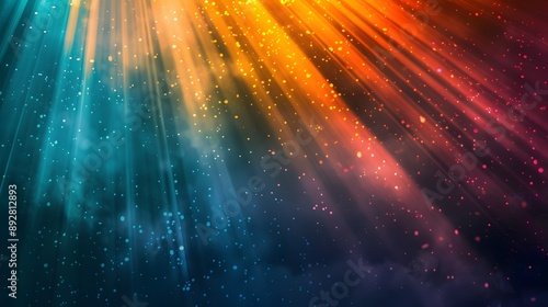 A colorful background with a lot of sparkles. The background is blue and orange.