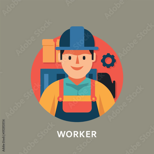 worker and builder wearing construction hat and tools