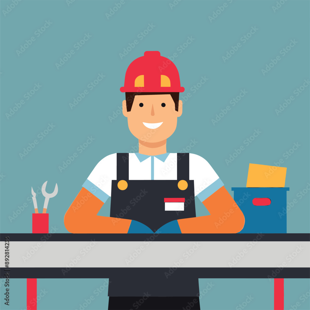 worker and builder wearing construction hat and tools worker and builder wearing construction hat and tools
