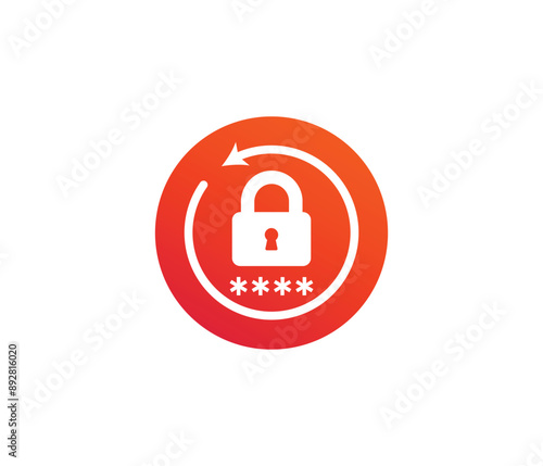 Change password vector icon, Reset Password button in flat style for apps and web