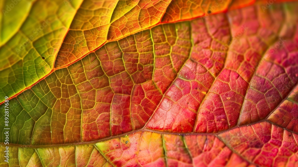 Fototapeta premium Autumn leaf veins. Leaf macro