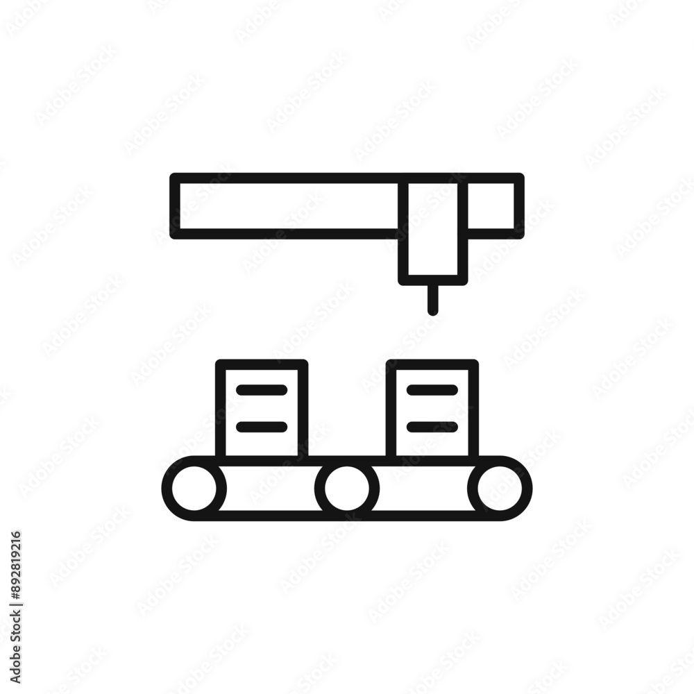 Assembly line icon outline collection in black and on white background Assembly line icon outline collection in black and on white background