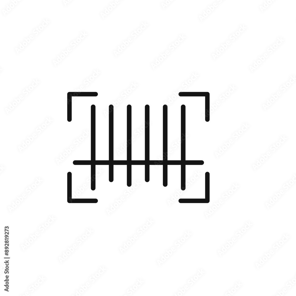 Bar code scanner icon outline collection in black and on white background Bar code scanner icon outline collection in black and on white background