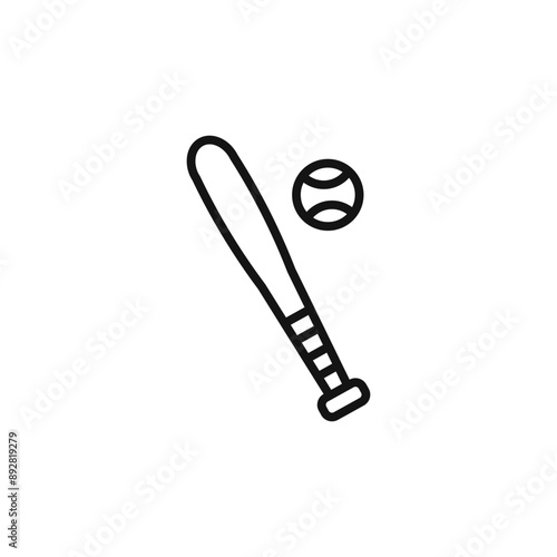 baseball sports icon outline collection in black and on white background