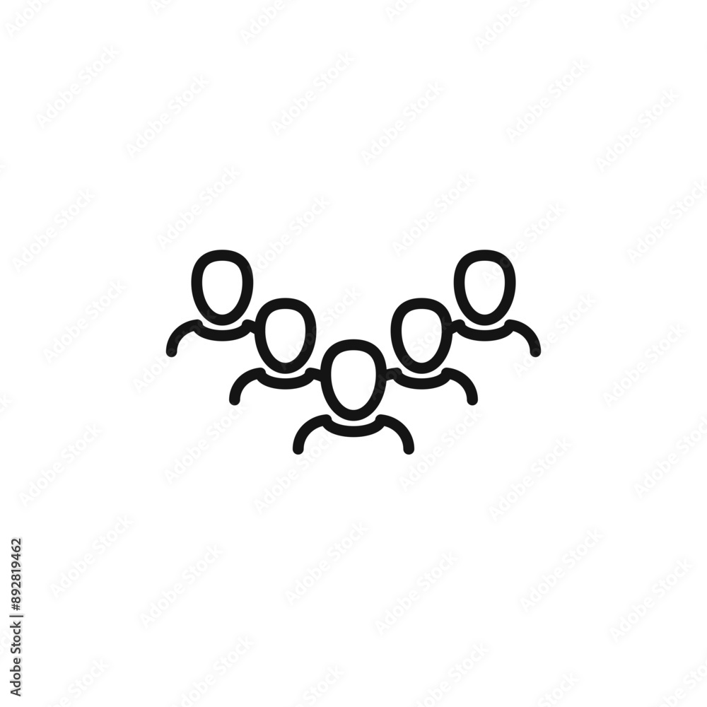 Company staff icon outline collection in black and on white background Company staff icon outline collection in black and on white background