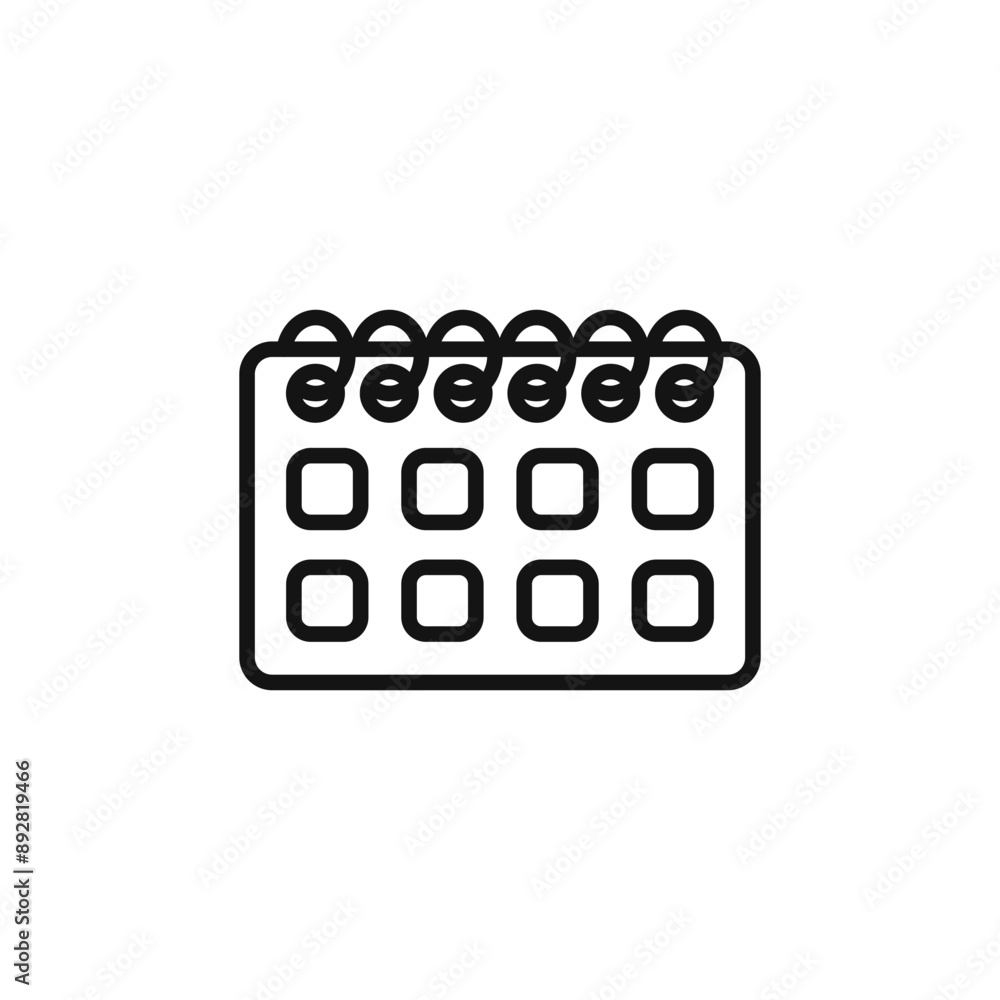 calendar icon outline collection in black and on white background calendar icon outline collection in black and on white background