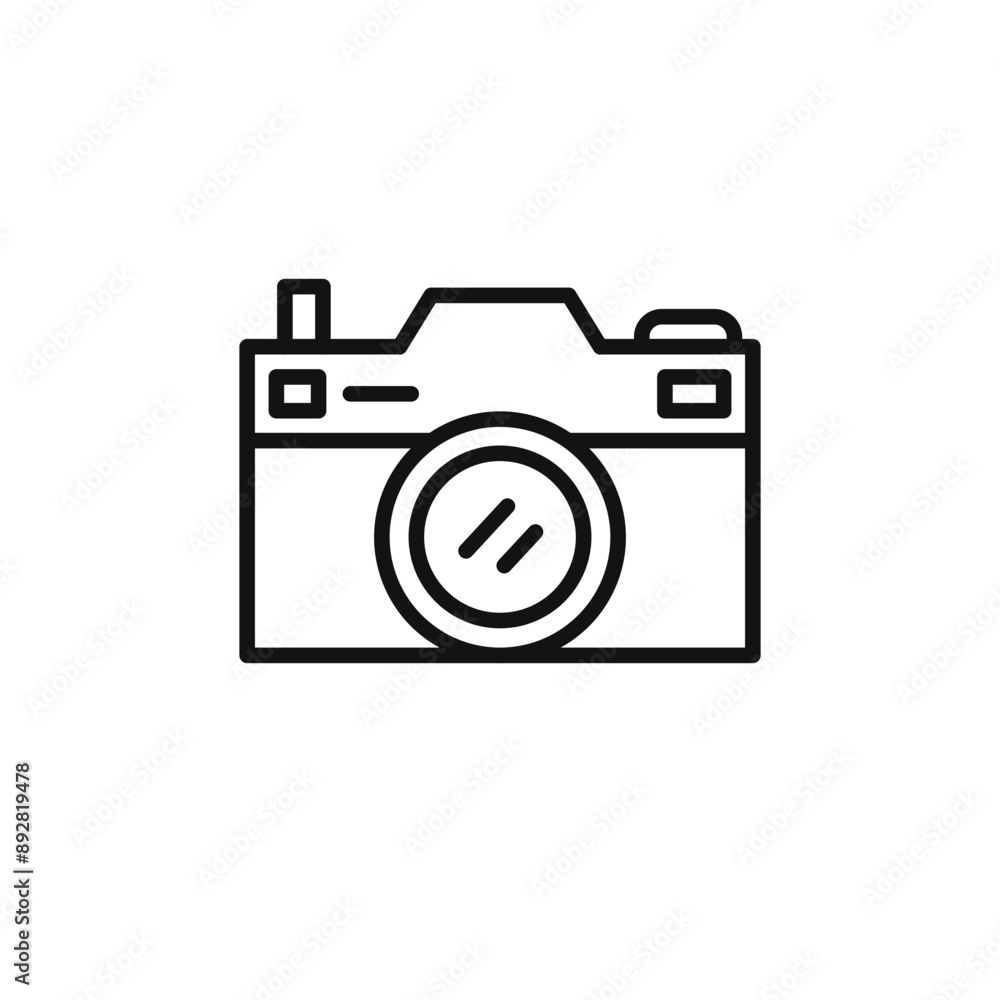 Camera icon outline collection in black and on white background Camera icon outline collection in black and on white background