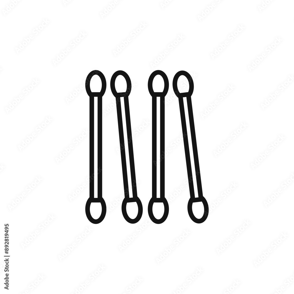 Cotton buds icon outline collection in black and on white background Cotton buds icon outline collection in black and on white background