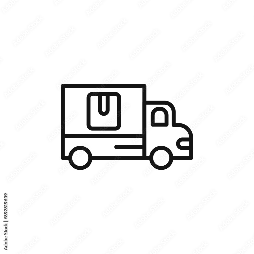 delivery truck icon outline collection in black and on white background delivery truck icon outline collection in black and on white background