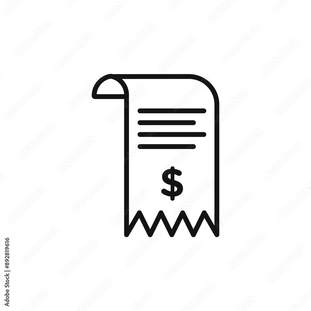 Invoice icon outline collection in black and on white background Invoice icon outline collection in black and on white background