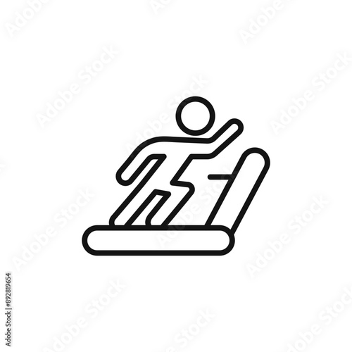 Fitness exercise icon outline collection in black and on white background