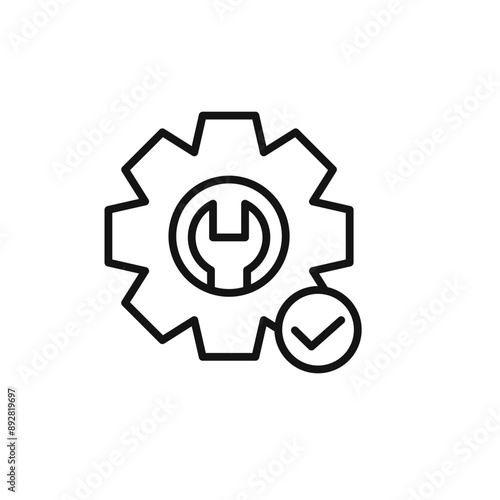 Easy Installation icon outline collection in black and on white background
