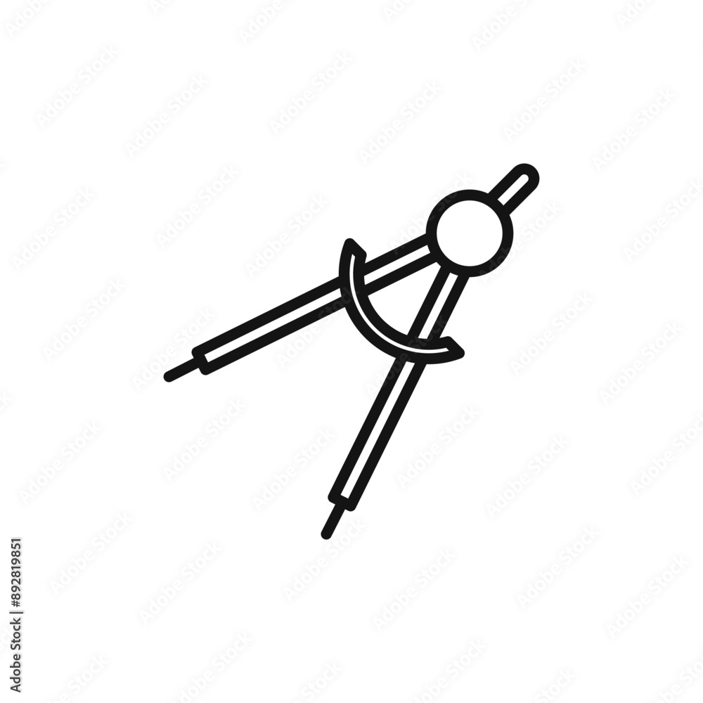 geometric compass icon outline collection in black and on white background geometric compass icon outline collection in black and on white background