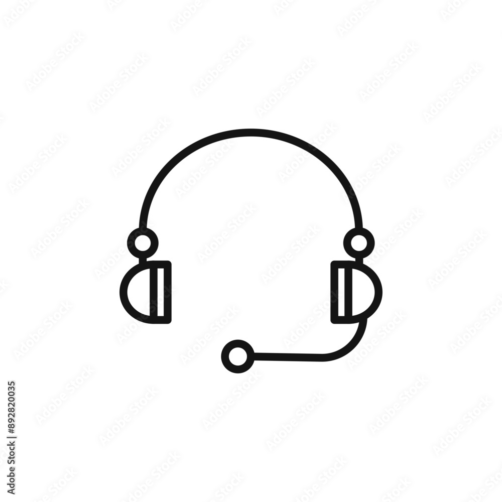 Helpdesk Headphone icon outline collection in black and on white background Helpdesk Headphone icon outline collection in black and on white background