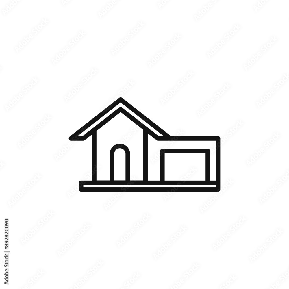 house with garage icon outline collection in black and on white background house with garage icon outline collection in black and on white background