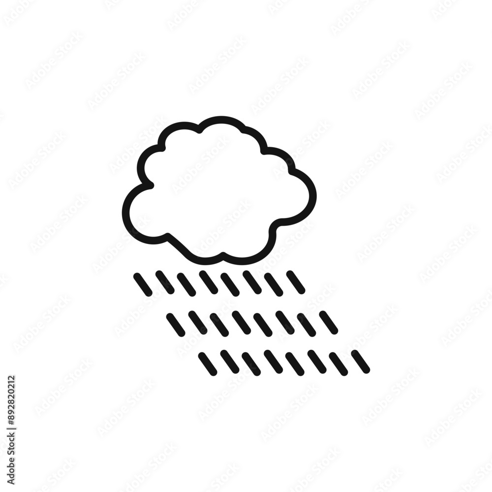 Rain icon outline collection in black and on white background Rain icon outline collection in black and on white background