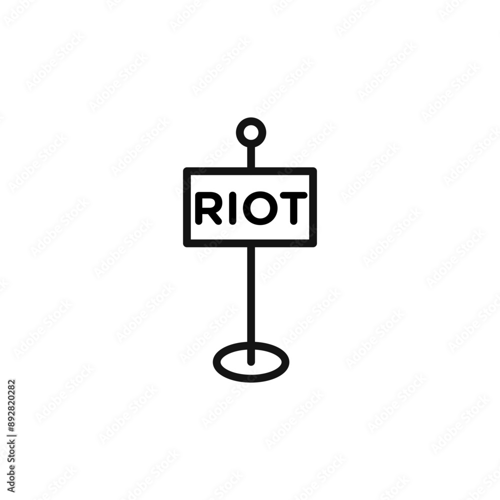 Riot sign icon outline collection in black and on white background Riot sign icon outline collection in black and on white background