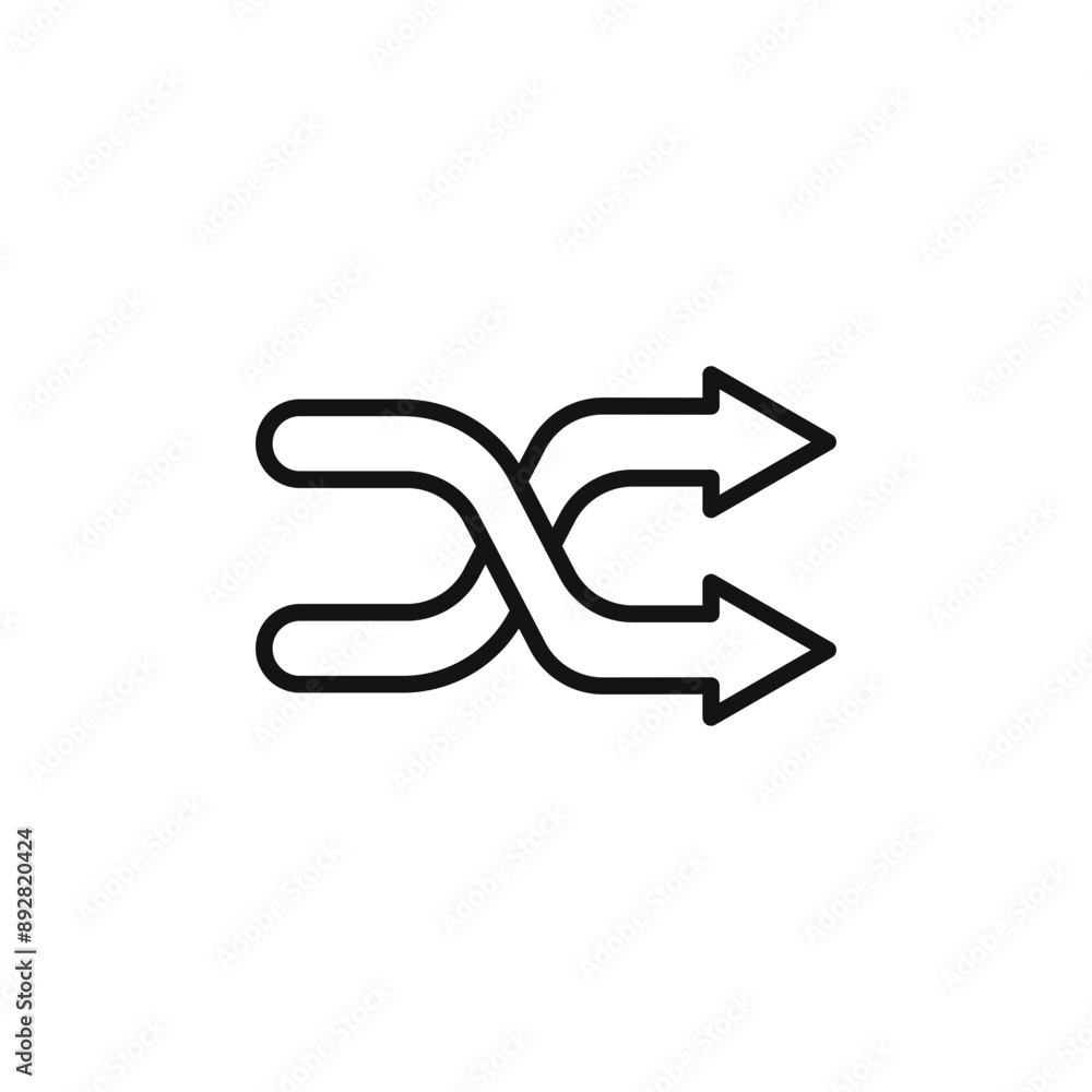 Shuffle icon outline collection in black and on white background Shuffle icon outline collection in black and on white background