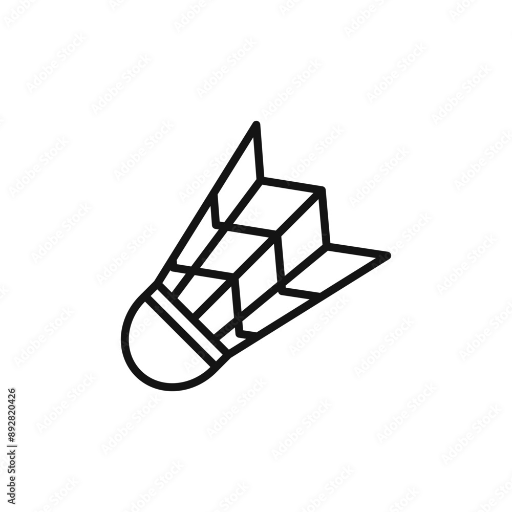 Shuttlecock Icon outline collection in black and on white background Shuttlecock Icon outline collection in black and on white background