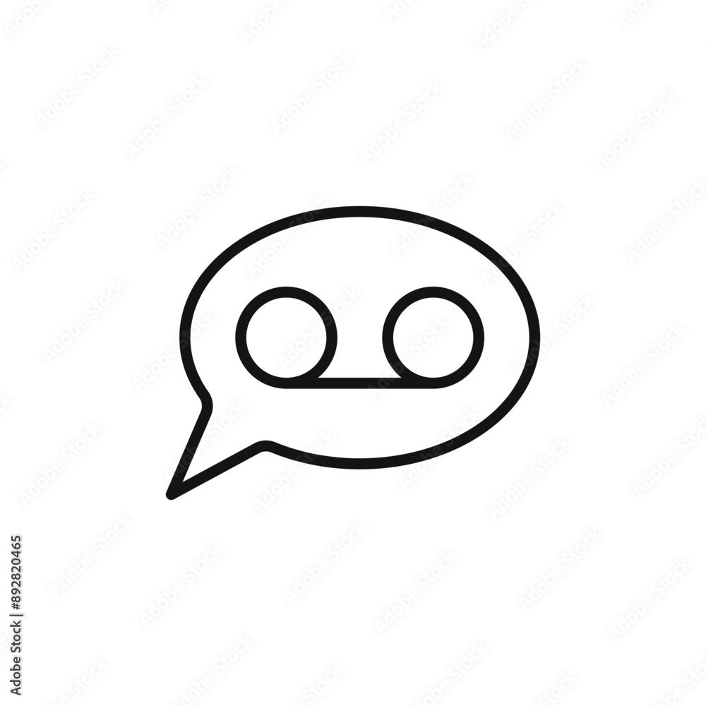 Voicemail icon outline collection in black and on white background Voicemail icon outline collection in black and on white background